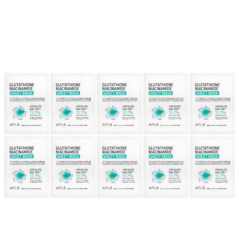 Glutathione Niacinamide Sheet Mask Set (10 masks) - Image 2