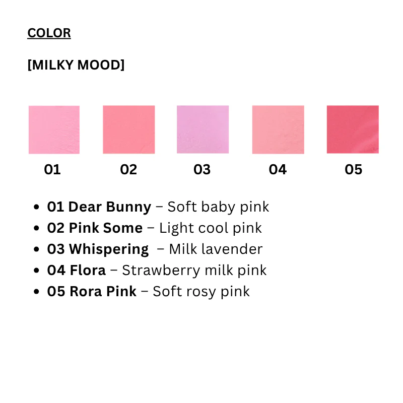 Romantic Blush Lip & Cheek [Milky Mood 01-05] (5 colors) - Image 6