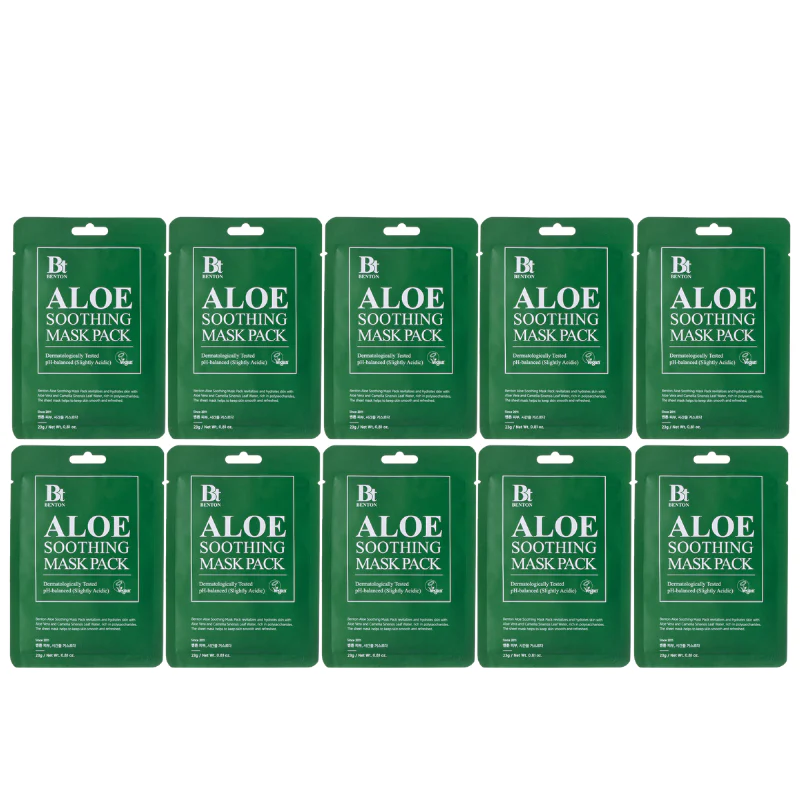 Aloe Soothing Mask Pack Set (10 masks) - Image 2